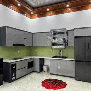 TỦ BẾP NHỰA ĐẶC, CÁNH PHỦ ACRYLIC_TBD07
